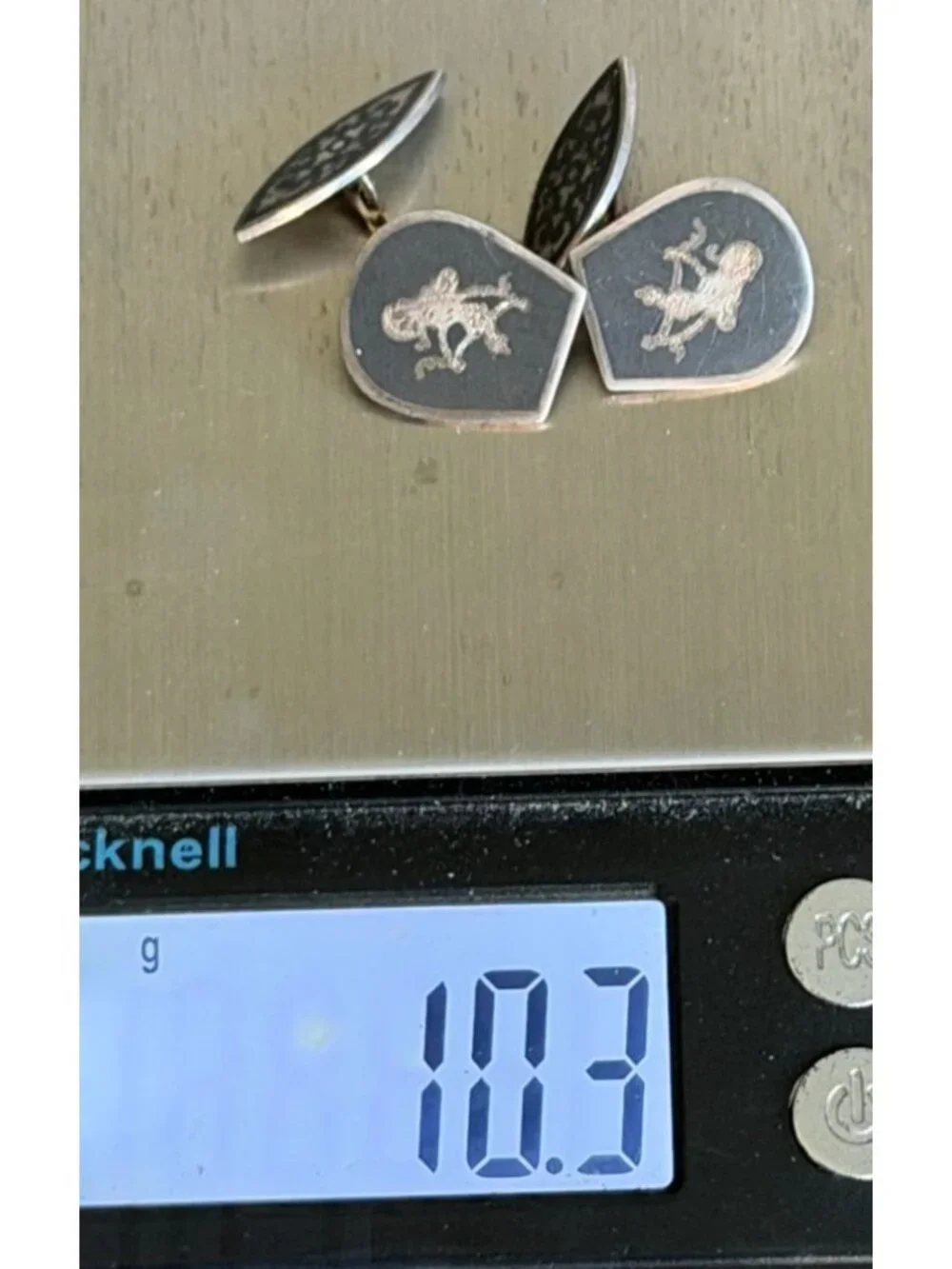 Vintage Siam Cuff Links Sterling Silver Niello Dancer Thailand